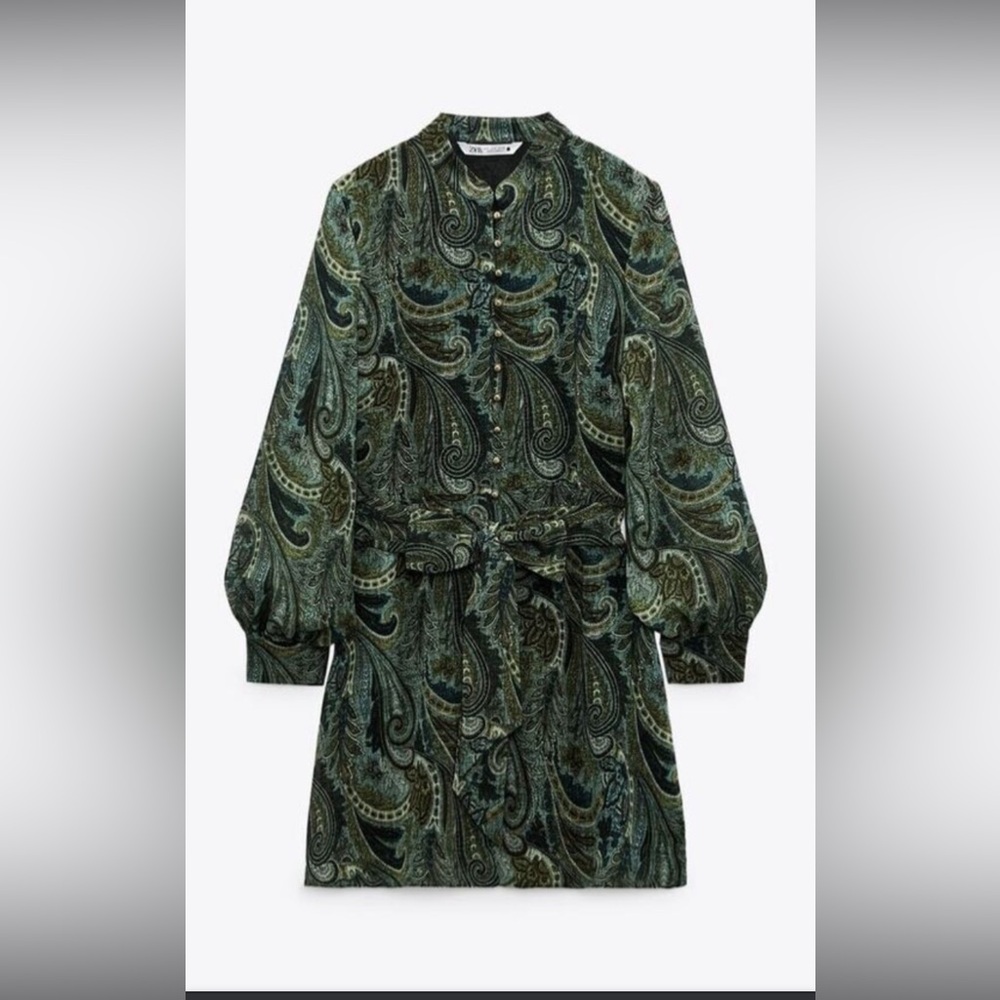 Zara printed shirt dress